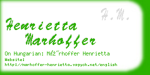 henrietta marhoffer business card